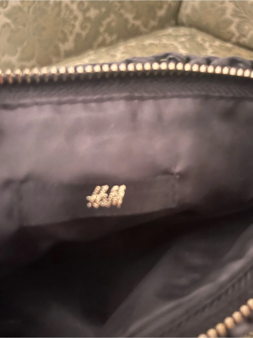 H&M Black Woven Pom-Pom Wristlet Clutch